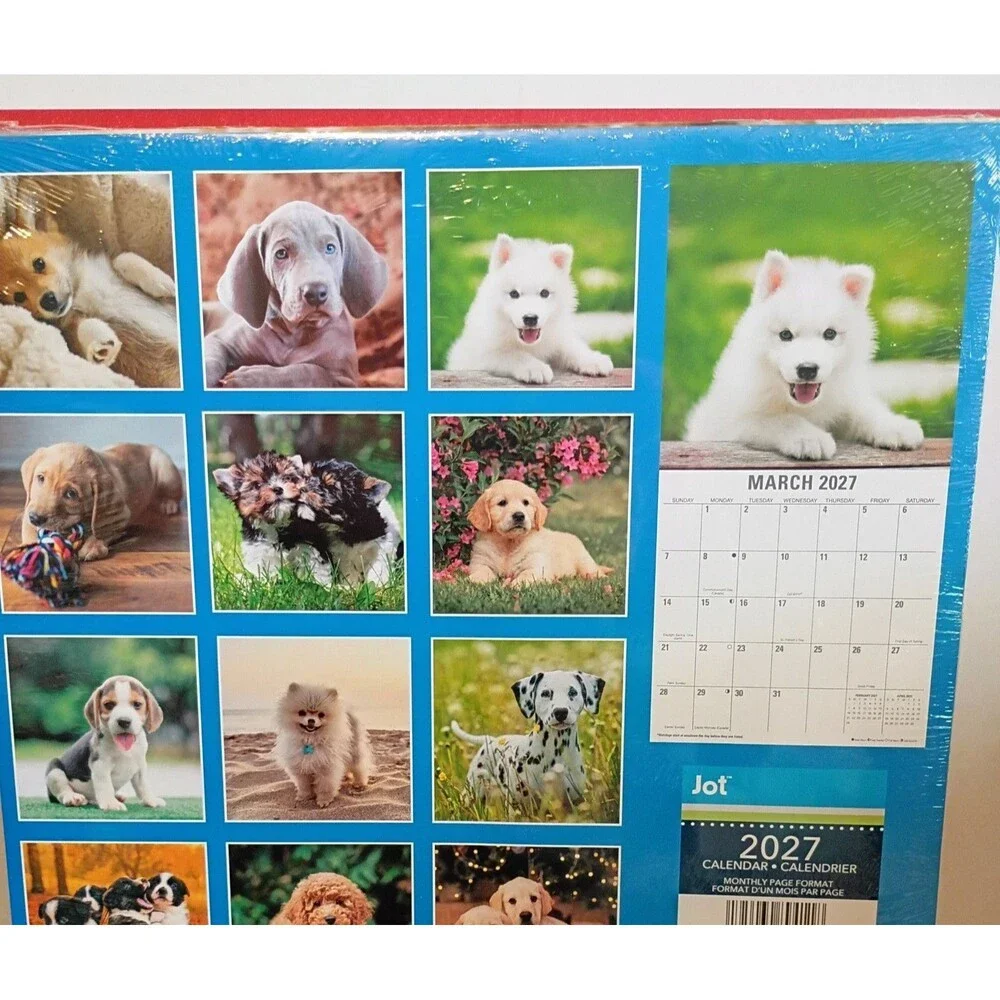 2027 New Wall Calendar Puppies 2 Pack 12